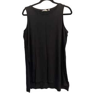 Athleta tunic tank top size M black athleisure stretch longline